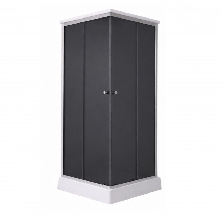 Душовий бокс Kubis SB90x90.SAT.LOW.GR, низький, скло тоноване 4 мм + стінки BLA Lidz LIDZ