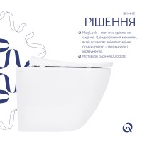 Унітаз підвісний Robin ML Ultra Quiet 520x365x365 мм, White, з сидінням Slim Duroplast/ Soft-close/ MagLock QTROBML26W49623 Qtap QTAP фото 3