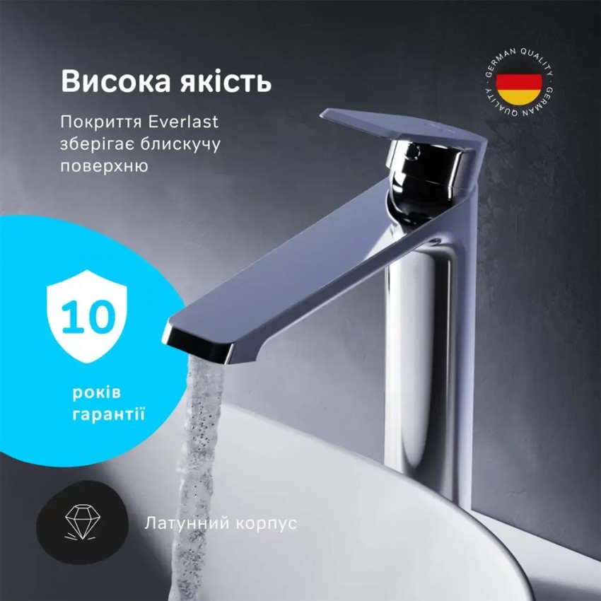 F9H92000 Flash, змішувач для умивальника високий, хром (1 сорт) AM.PM фото 3