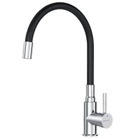 F85B07602 X-Joy S, Змішувач для кухні з гнучким виливом, EcoStart, чорний/хром (1 сорт) AM.PM фото 1