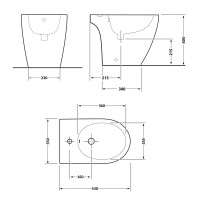 Біде підлогове Presto Quadro 540×340×400 мм, White QTPRE29W49124 Qtap QTAP фото 1