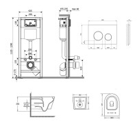 Готове рішення Qtap для ванної кімнати: підвісний унітаз Jay Ultra Quiet 485x360x320 + комплект інсталяції Nest 4 в 1 (кругла клавіша Chrome) QTAP фото 1