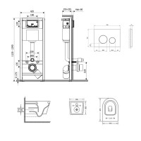 Готове рішення Qtap для ванної кімнати: підвісний унітаз Swan Ultra Quiet 485x360x320 + комплект інсталяції Nest 4 в 1 (кругла клавіша Chrome) QTAP фото 1