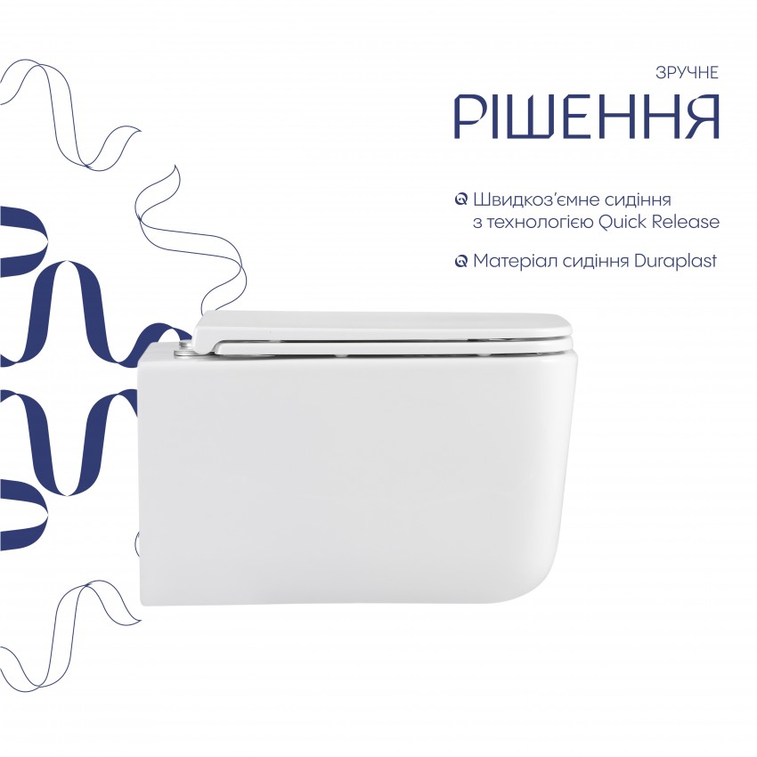 Готове рішення Qtap для ванної кімнати: підвісний унітаз Gemini Ultra Quiet 520×360×350 + комплект інсталяції Nest 4 в 1 (кругла клавіша Chrome) QTAP фото 3