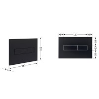 Клавіша змиву Standard 152x236x28 мм, Matt Black, лінійна QTSTD164BLM49473 Qtap QTAP фото 1