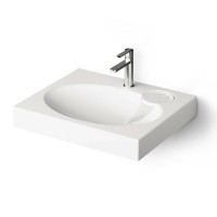 KICLAMISIF/00 Claro Mini Раковина на пральну машину, з литого (штучного) каменю 60х50 з мильницею + сифон та кронштейни 2шт, білий (1 сорт)