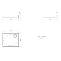 KICLAMISIF/00 Claro Mini Раковина на пральну машину, з литого (штучного) каменю 60х50 з мильницею + сифон та кронштейни 2шт, білий (1 сорт) PAA фото 2