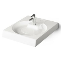 KICLAGRSIF/00 Claro Grande Раковина на пральну машину, з литого (штучного) каменю 60х75 з мильницею + сифон та кронштейни 2шт, білий (1 сорт)