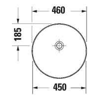 266146HB79 Vitrium Раковина накладна діаметр 460 з 1 отв. для змішувача,без переливу,Blue Matt (1 сорт) DURAVIT фото 2
