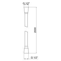 Шланг для ручного душу Hadice, 2000 мм, Chrome QTHADPVC200C Qtap QTAP фото 1