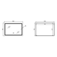 Дзеркало настінне Mideya (MI2) 1000х700 мм, прямокутне, з LED-підсвіткою Touch, антизапотіванням, димером Qtap QTAP фото 1