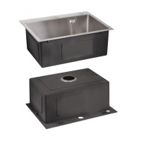 Акційний набір Lidz: мийка H5045 інтегрована Brushed Steel 3,0/1,0 мм + Змішувач Aria для кухні з гнучким виливом (k35) Grey LIDZ фото 3