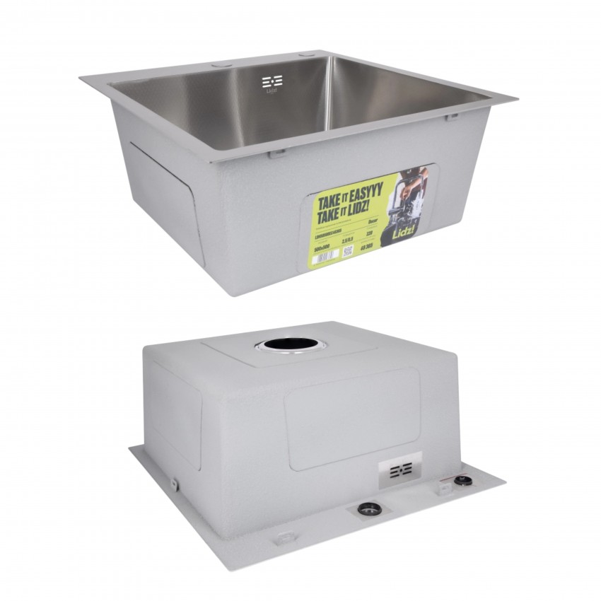 Акційний набір Lidz: мийка H5050H інтегрована Decor Honeycomb 2,5/0,5 мм LDH5050DEC48365 + Змішувач Aria для кухні з гнучким виливом (k35) Grey LIDZ фото 3