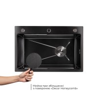 Акційний набір Lidz: мийка H6845 Décor Blaсk 3,0/1,0 мм + Змішувач Aria для кухні з гнучким виливом (k35) Black LIDZ фото 4