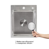 Акційний набір Lidz: мийка H4050 інтегрована Brushed Steel 3,0/1,0 мм + Змішувач Aria для кухні з гнучким виливом (k35) Grey LIDZ фото 4