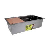 Акційний набір Lidz: мийка H7545B Blaсk PVD 3,0/1,0 мм + Змішувач Aria для кухні з гнучким виливом (k35) Black LIDZ фото 3