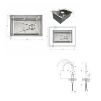Акційний набір Lidz: мийка H6845 Decor 3,0/1,0 мм + Змішувач Aria для кухні з гнучким виливом (k35) Grey LIDZ фото 1