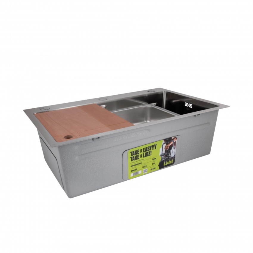 Акційний набір Lidz: мийка H6845 Decor 3,0/1,0 мм + Змішувач Aria для кухні з гнучким виливом (k35) Grey LIDZ фото 3