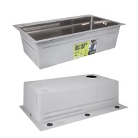 Акційний набір Lidz: мийка H7545 інтегрована Decor Honeycomb 3,0/1,0 мм LDH7545DEC48372 + Змішувач Aria для кухні з гнучким виливом (k35) Grey LIDZ фото 3