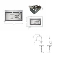 Акційний набір Lidz: мийка H7545 інтегрована Decor Honeycomb 3,0/1,0 мм LDH7545DEC48372 + Змішувач Aria для кухні з гнучким виливом (k35) Grey LIDZ фото 1