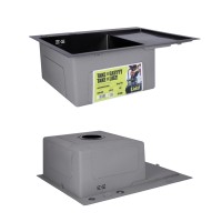 Акційний набір Lidz: мийка H6350BR інтегрована крило справа Brushed Black PVD 3,0/1,0 мм + Змішувач Aria для кухні з гнучким виливом (k35) Black LIDZ фото 3