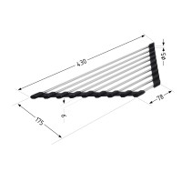 Сушарка на кухонну мийку кутова Acsis LA16 Black, кругла основа, для посуду 430х70х10 мм LDACSLA16BLM49769 Lidz LIDZ фото 1