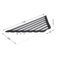 Сушарка на кухонну мийку кутова Acsis LA20 Black, плоска основа, для посуду 430х175х10 мм LDACS297BLM49773 Lidz LIDZ фото 1