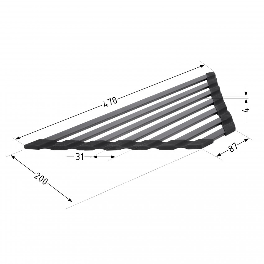 Сушарка на кухонну мийку кутова Acsis LA20 Black, плоска основа, для посуду 430х175х10 мм LDACS297BLM49773 Lidz LIDZ фото 1