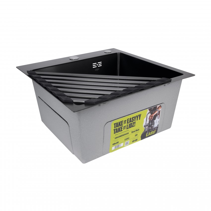 Сушарка на кухонну мийку кутова Acsis LA20 Black, плоска основа, для посуду 430х175х10 мм LDACS297BLM49773 Lidz LIDZ фото 4