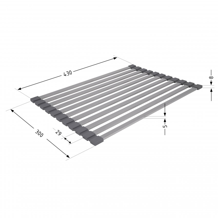 Сушарка на кухонну мийку Acsis LA13 Gray, плоска основа, для посуду 430х303 мм LDACSLA13GRA49767 Lidz LIDZ фото 1