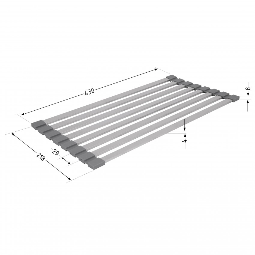 Сушарка на кухонну мийку Acsis LA11 Gray, плоска основа, для посуду 430х216 мм LDACSLA11GRA49765 Lidz LIDZ фото 1