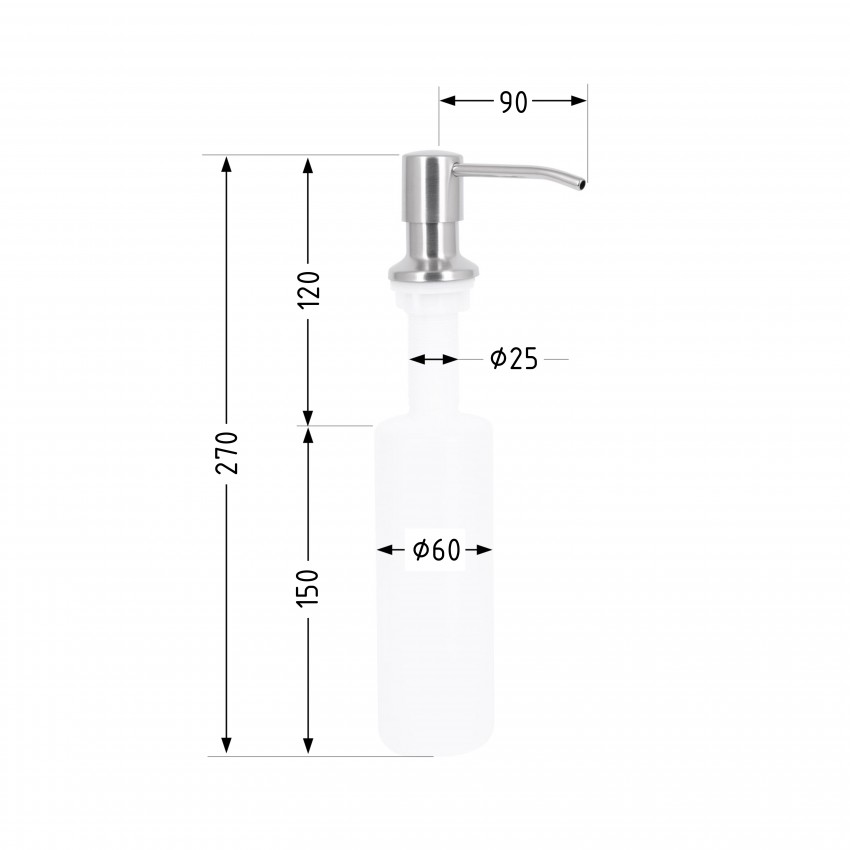 Дозатор для миючого засобу Acsis LA29 Brushed Steel, круглий LDACSLA29BRU49828 Lidz LIDZ фото 1