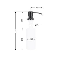 Дозатор для миючого засобу Acsis LA30 Brushed Black PVD, круглий LDACSLA30BLM49827 Lidz LIDZ фото 1
