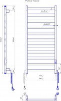 Електрична рушникосушарка HF Chester 1170x530 чорний мат TR 4.0