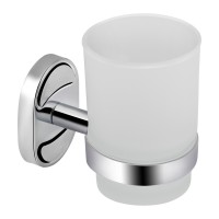 Склянка з тримачем Oreo 0401, Chrome/White настінна (матове скло) LDORE0401CRM22163 Lidz LIDZ