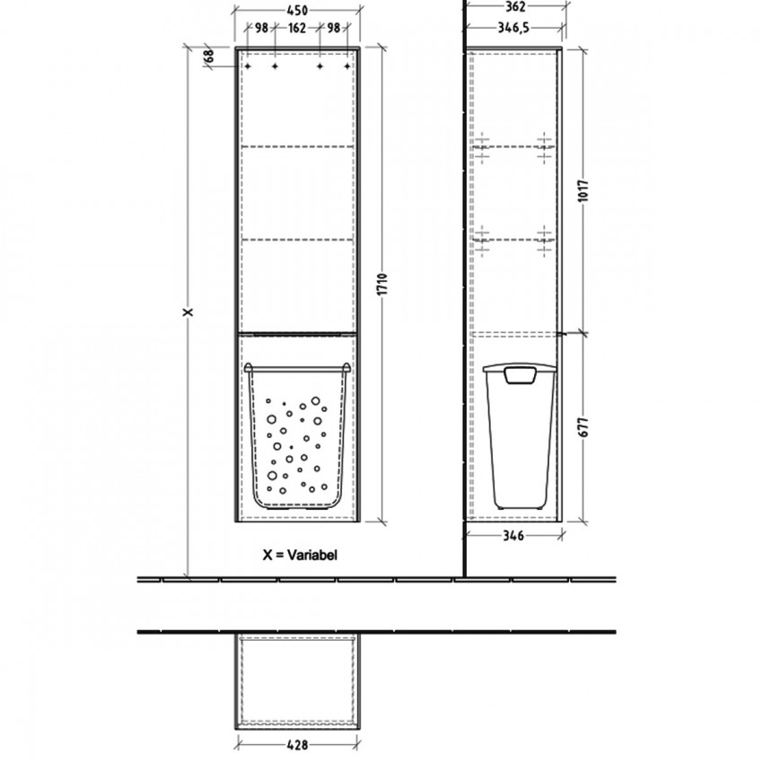 C59302VR SUBWAY 3.0  Шафа, 1710х400, Графіт (1 сорт) VILLEROY  BOCH фото 3