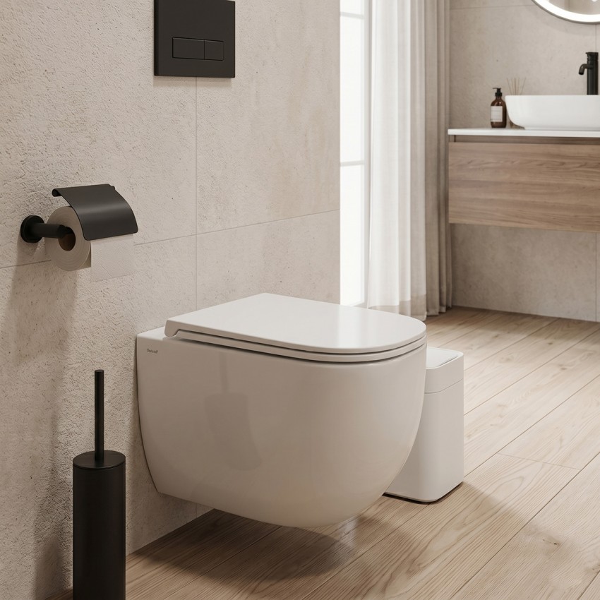 DFO1160111W Forma Унітаз підвісний 480x340x350mm з кришкою soft-close, Vortex Flush, білий глянець (1 сорт) DEVIT