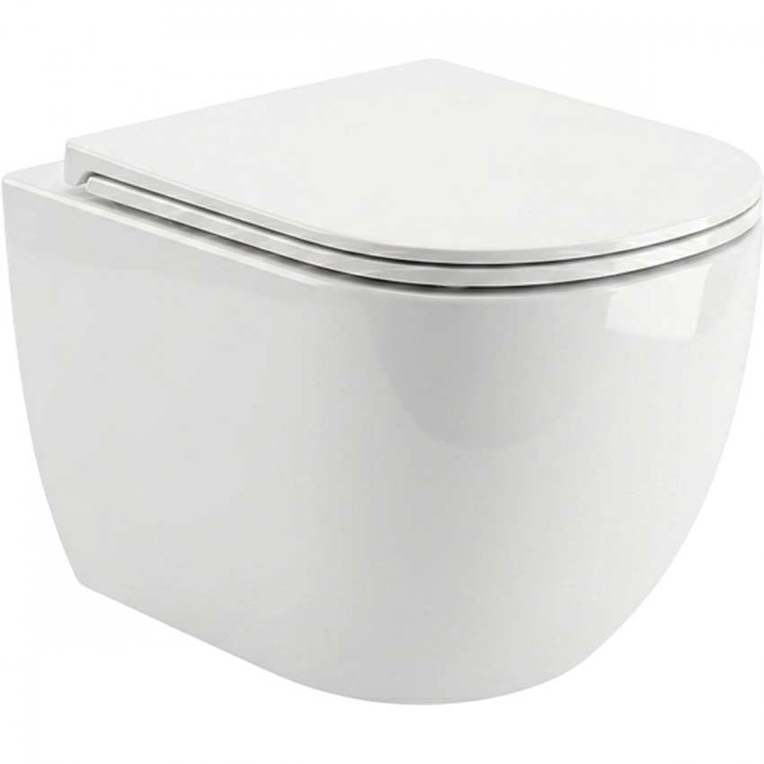 DFO1160111W Forma Унітаз підвісний 480x340x350mm з кришкою soft-close, Vortex Flush, білий глянець (1 сорт) DEVIT фото 1