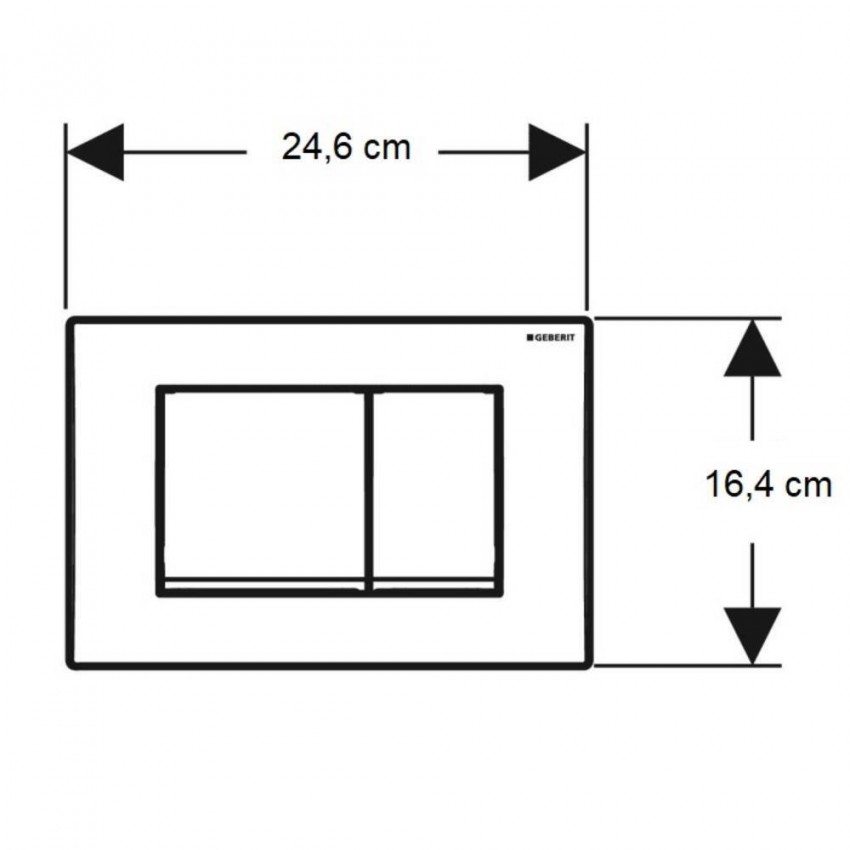 115.137.14.1 Delta20 square Клавіша змиву з подвійним змивом: чорний мат (1 сорт) Geberit промо фото 1