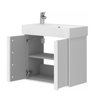 083055W QUADRA Тумба 55 біла глянцева з умивальником (1 сорт) DEVIT фото 1