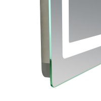 Дзеркало настінне Kubis (KU2) 1000х800 мм з годинником, прямокутне, з LED-підсвічуванням Touch, антизапотіванням, димером, рег. яскравості Lidz LIDZ фото 3