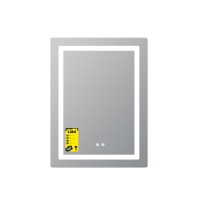 Дзеркало настінне Kubis (KU2) 600х800 мм з годинником, прямокутне, з LED-підсвічуванням Touch, антизапотіванням, димером, рег. яскравості Lidz LIDZ фото 2