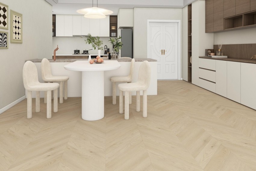 Вінілова підлога SPC BlissGround Chevron Line — Malibu Dream | 60×12,7 см | 5/0,5 мм BLISSGROUND