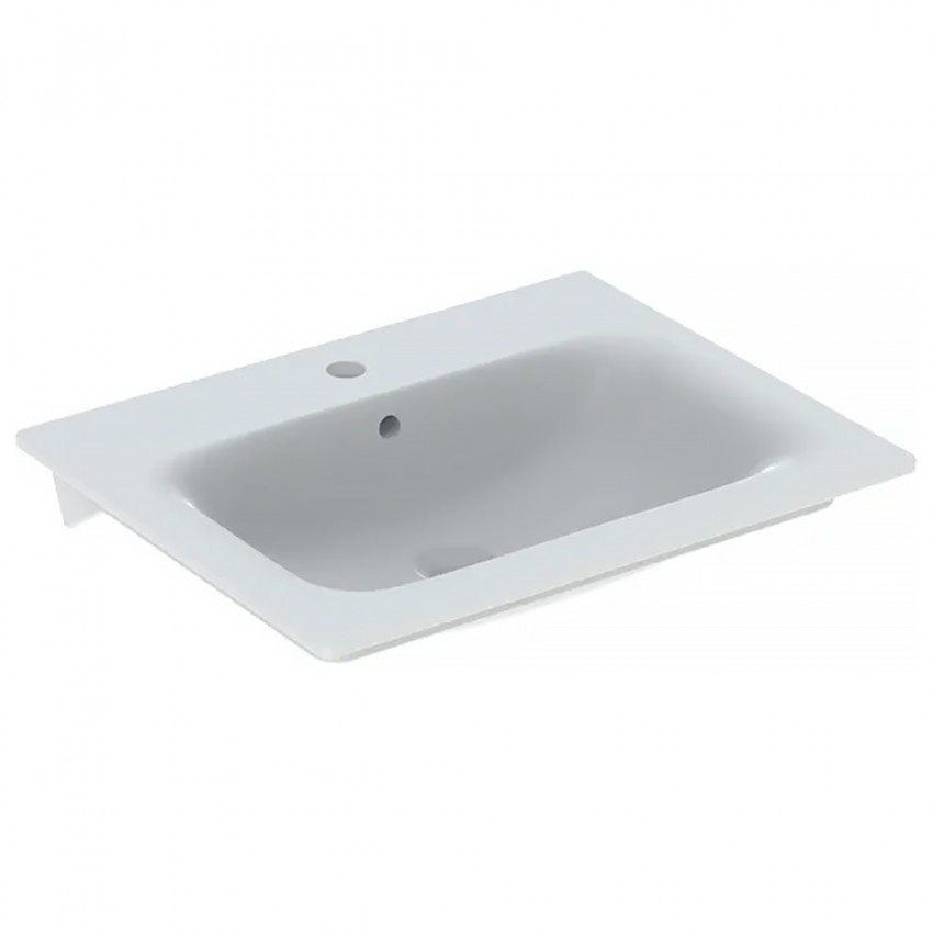 500.994.00.1 Вбудовуваний умивальник Geberit Selnova Square 60см, Отвір для змішувача в центрі, Перелив видимий (1 сорт) GEBERIT