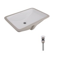 Комплект Qtap Stork: Раковина врізна прамокутна 535x365x190 мм White + Донний клапан PU02O QTAP