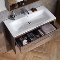 500.997.00.1 Вбудовуваний умивальник Geberit Selnova Square 100см, отвір для змішувача в центрі, перелив видимий (1 сорт) GEBERIT