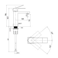 Змішувач для раковини низький Helix 001F, Nickel (k35)  LDHEL001FNKS49178 Lidz LIDZ фото 1
