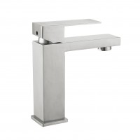 Змішувач для раковини низький Helix 001F, Nickel (k35)  LDHEL001FNKS49178 Lidz LIDZ фото 2