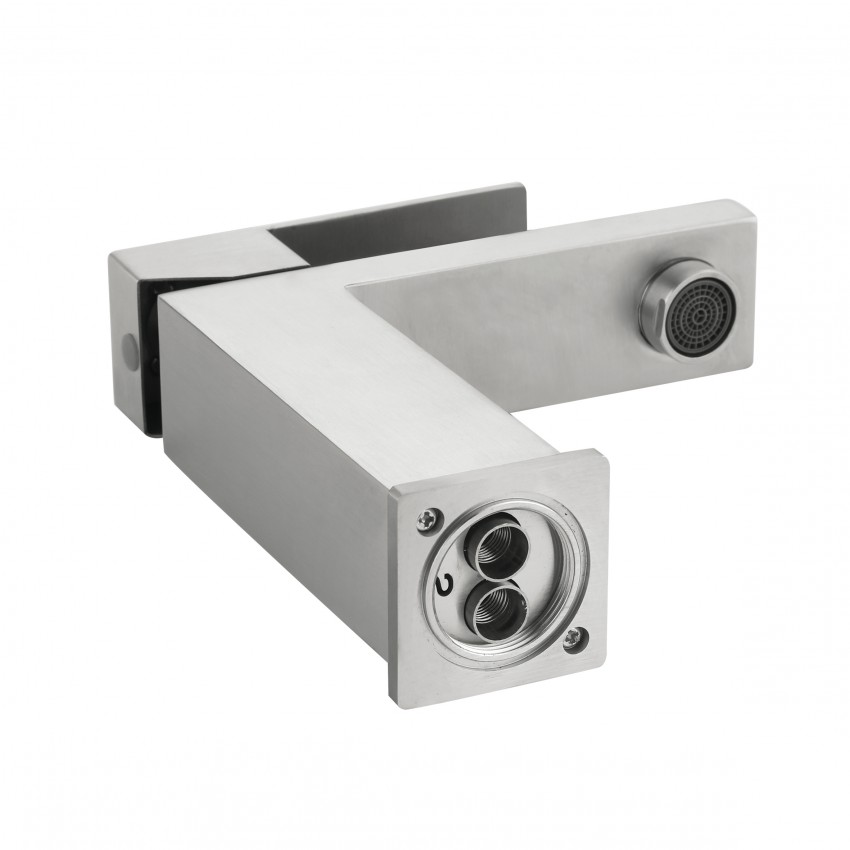 Змішувач для раковини низький Helix 001F, Nickel (k35)  LDHEL001FNKS49178 Lidz LIDZ фото 4