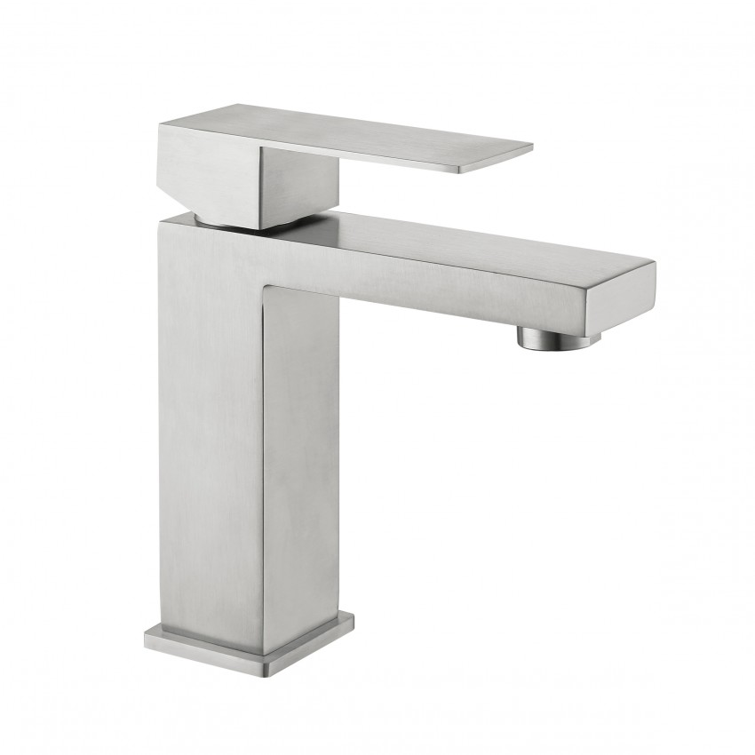Змішувач для раковини низький Helix 001F, Nickel (k35)  LDHEL001FNKS49178 Lidz LIDZ